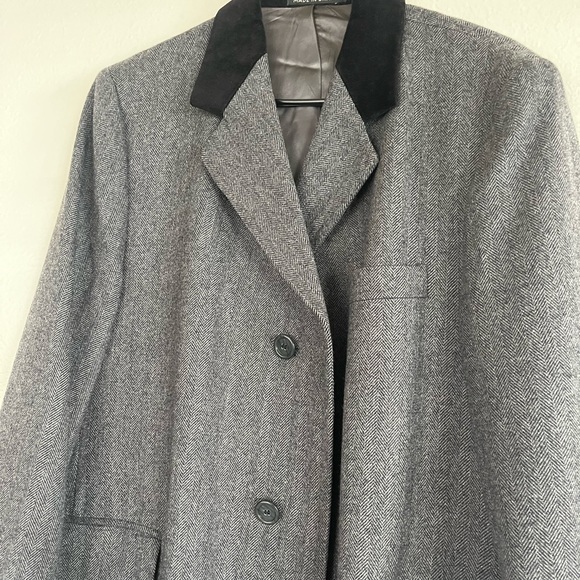 Bullock & Jones Wool Coat Suede Collar Made in Britain - Picture 3 of 11